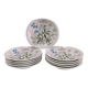 Eleven soup plates Alcée model porcelain Bernardaud Limoges floral decor