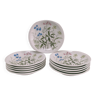 Eleven soup plates Alcée model porcelain Bernardaud Limoges floral decor