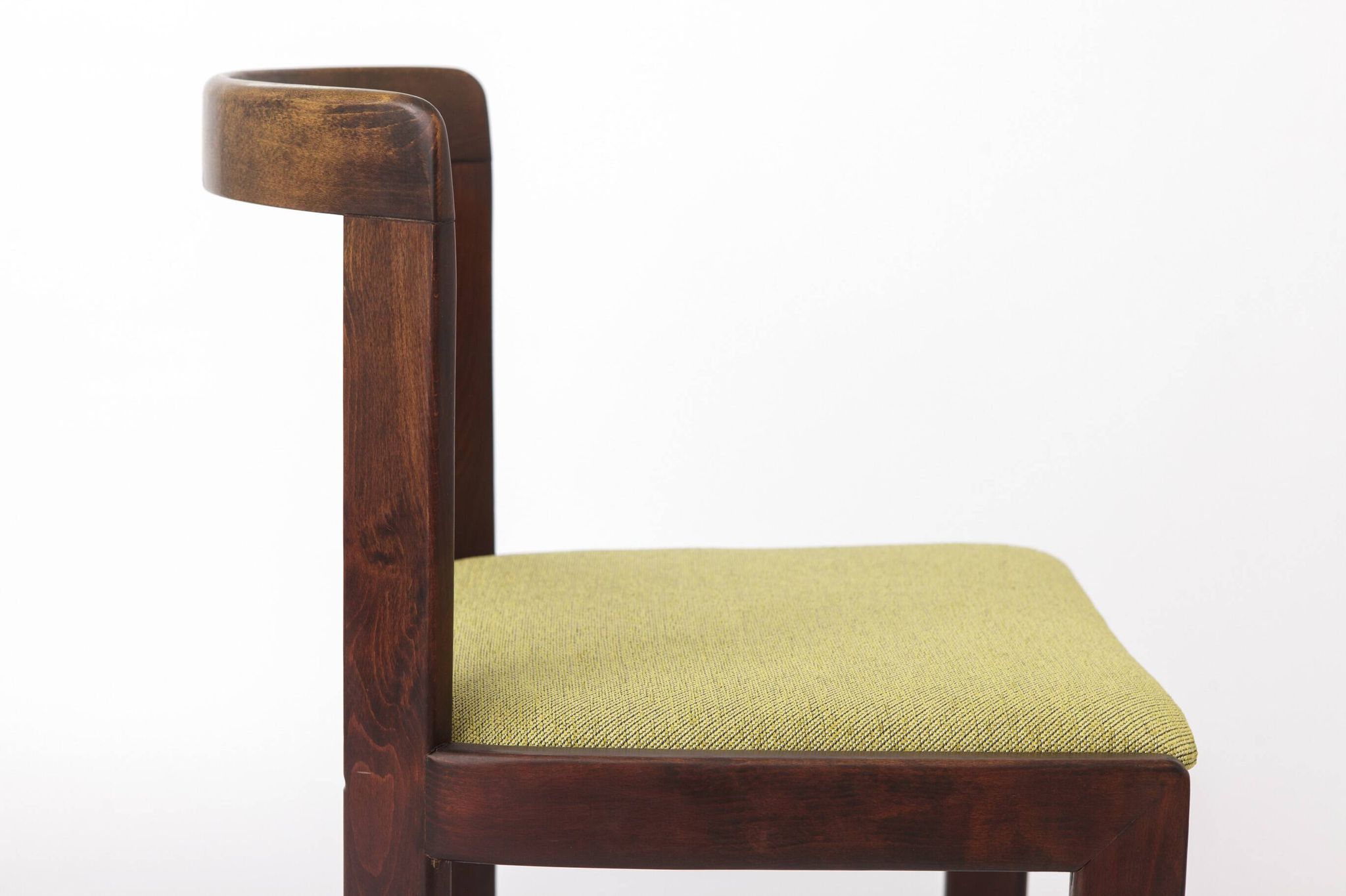 Set of 6 Vintage Lübke Dining Chairs, 1970s German Design, Stained Beech