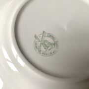 Moulins des loups soup plates, green grid