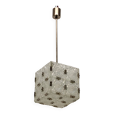 Mid-Century Square Clear Glass Pendant by Kamenicky Senov, 1960's