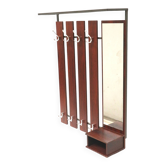 Large vintage coat rack / wall coat rack with mirror made in the 60s