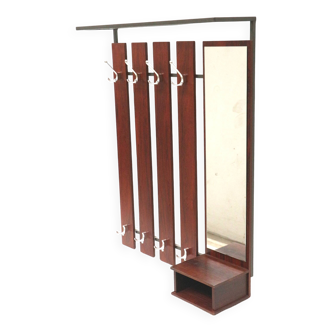Large vintage coat rack / wall coat rack with mirror made in the 60s
