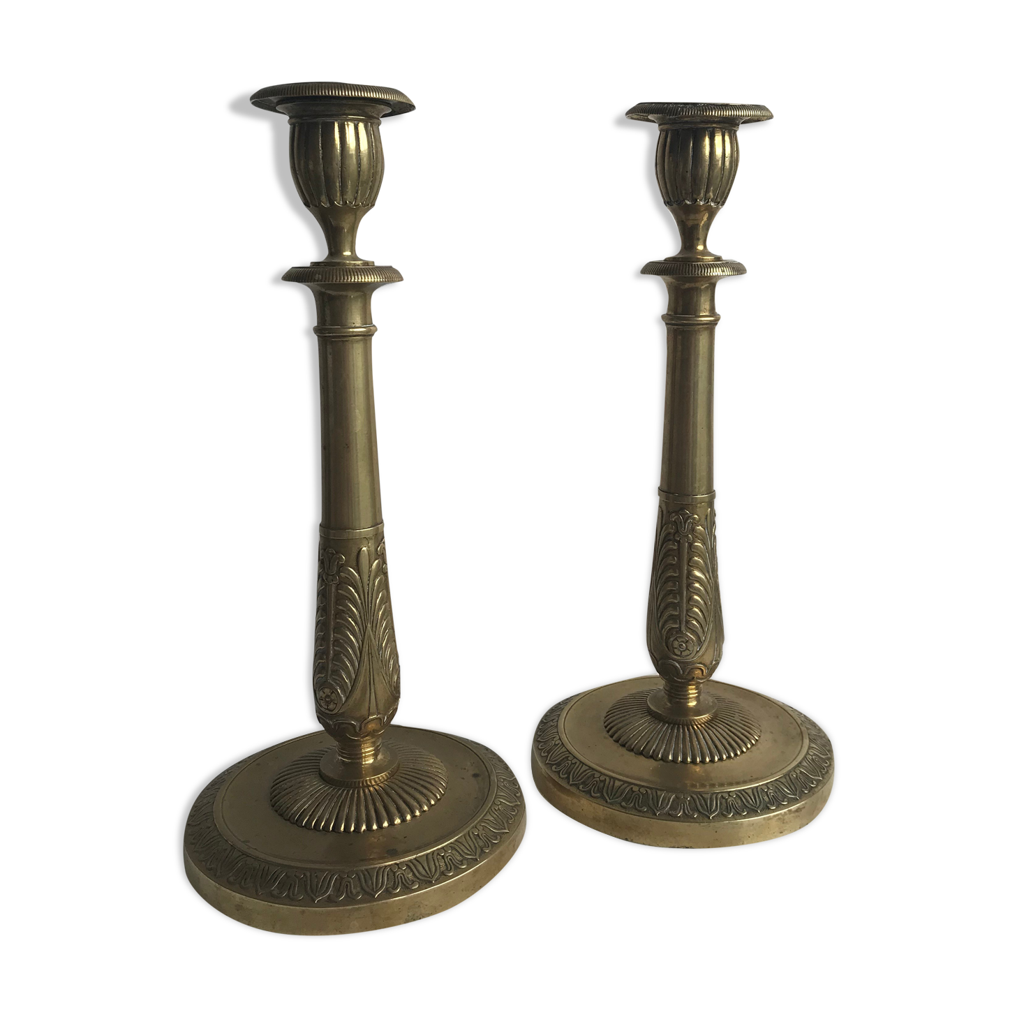 Set of 2 brass candlesticks