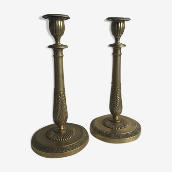 Set of 2 brass candlesticks