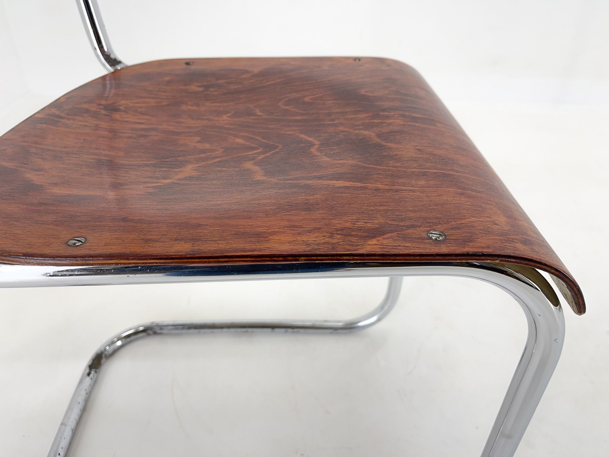 1960's Chrome Tubular Chair with Armrests