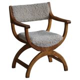 Henning Kjærnulf, Oak and lambswool armchair, "Kurul" model, Mid-century, 1960s