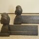 chenets anciens fonte décor orientaliste cast iron fireplace andirons