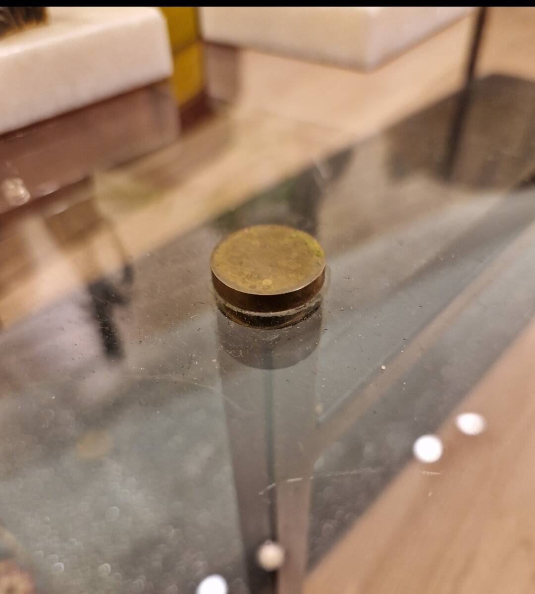 1950s glass coffee table