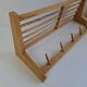 Uluv czechoslovakian mid-century wooden wall coat rack with shelf, 1970