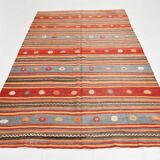 6x9 Striped Vintage Kilim Rug, Home Decor Carpet, 175x276Cm