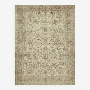 1980s 289 cm x 380 cm beige wool carpet