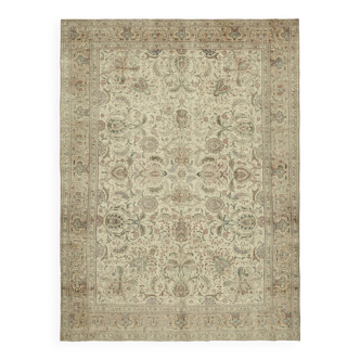 Tapis persan années 1980 289 cm x 380 cm de laine beige