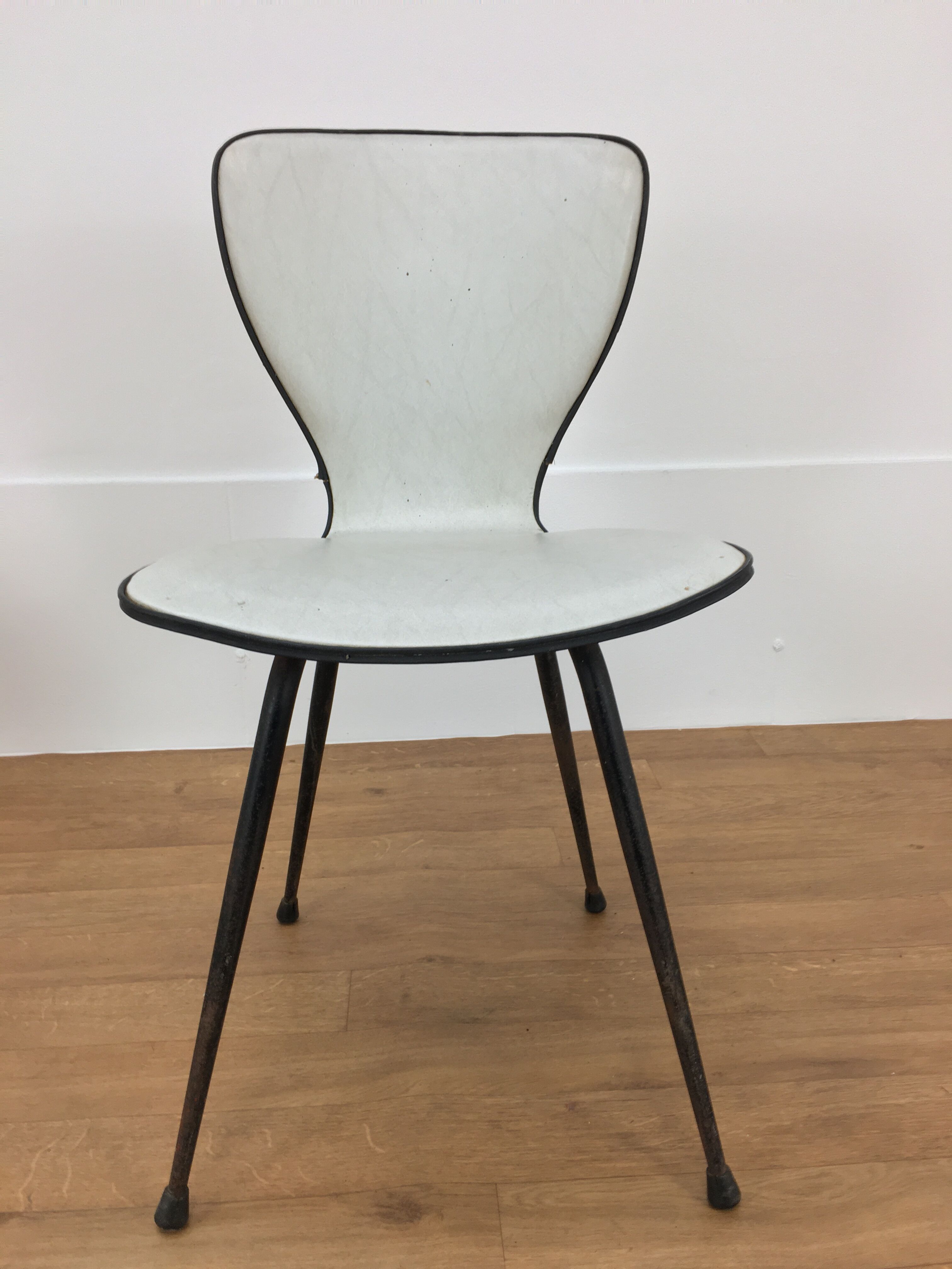 Pair of skai and metal chairs 1950