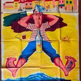 Cinema poster "La Bonne étoile" Fernandel, Marseille, Pastis 120x160cm 1960