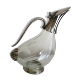 Original carafe glass and silver metal