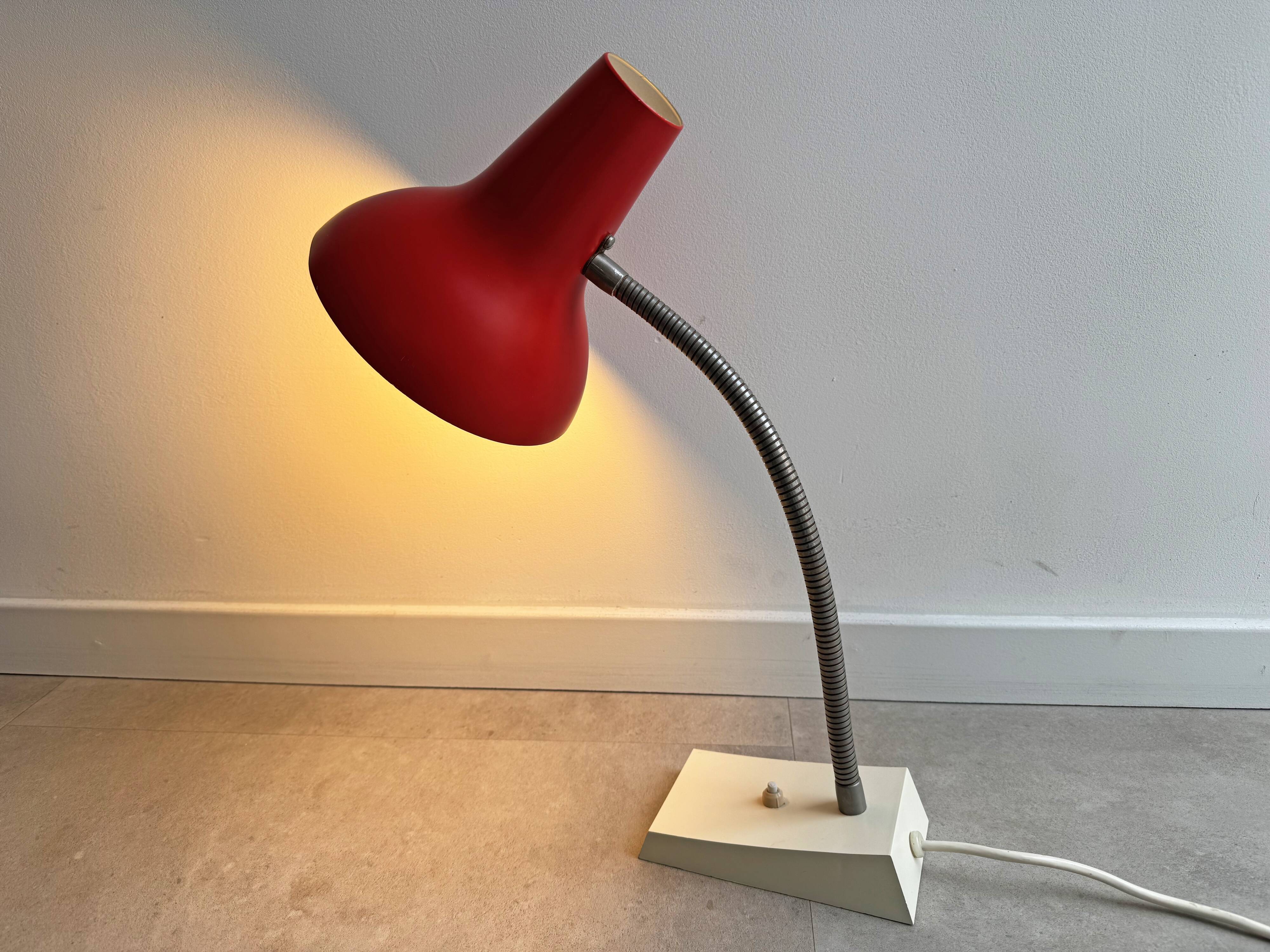 Large Mid Century red SIS desk lamp