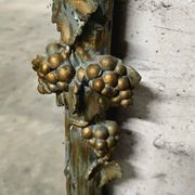 Large Wood and Patinated Stucco Mirror - Floral 1900s Period