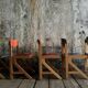 Vintage multicolour Bauhaus-style wooden chair
