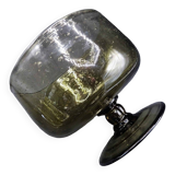 Smoked bubbled glass cup