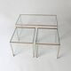 3 nesting coffee tables in glass and gilded metal, 1950-1970