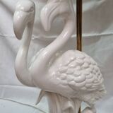 White porcelain flamingo lamp