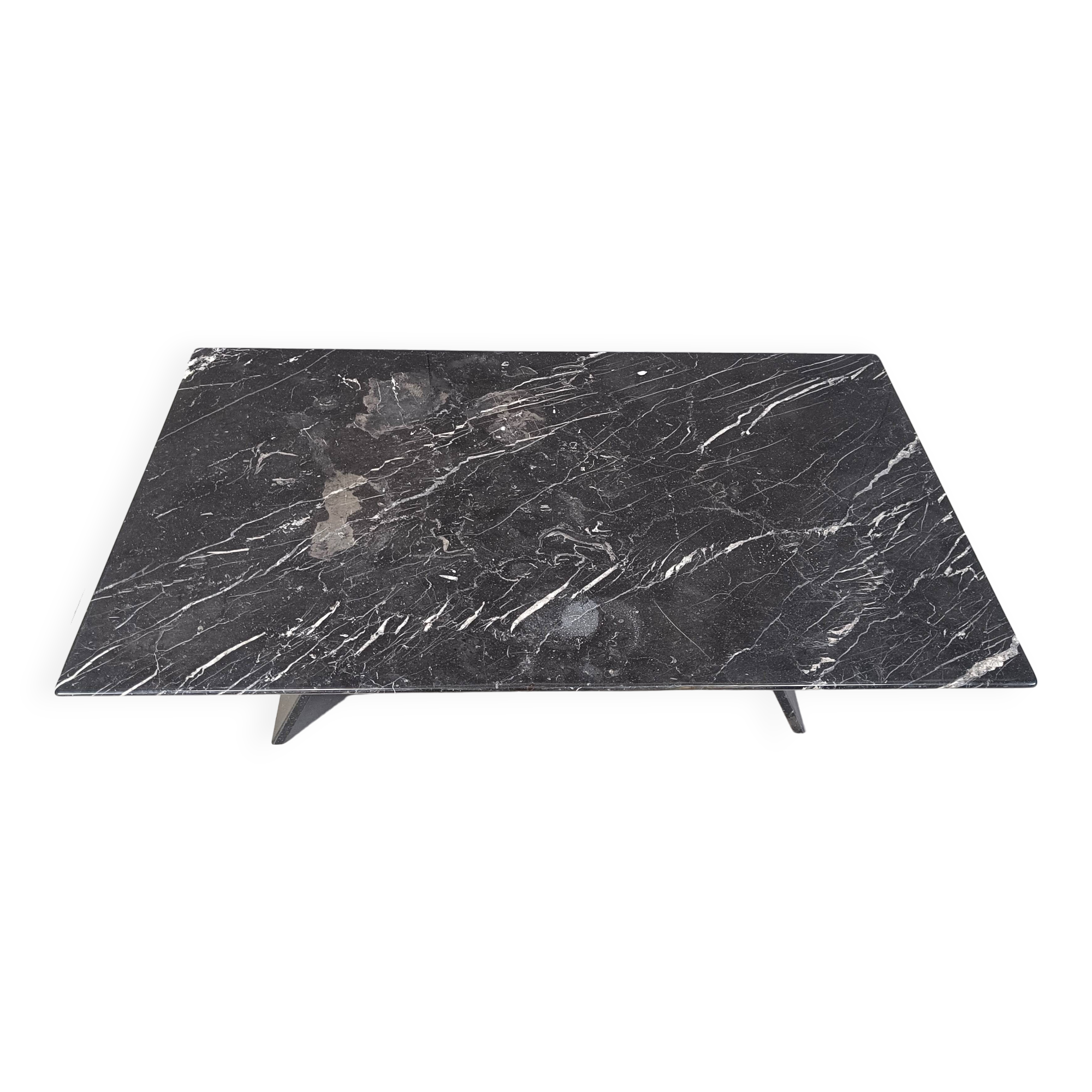 Table basse vintage en marbre noir, 1970