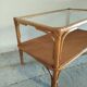 Glass and rattan coffee table