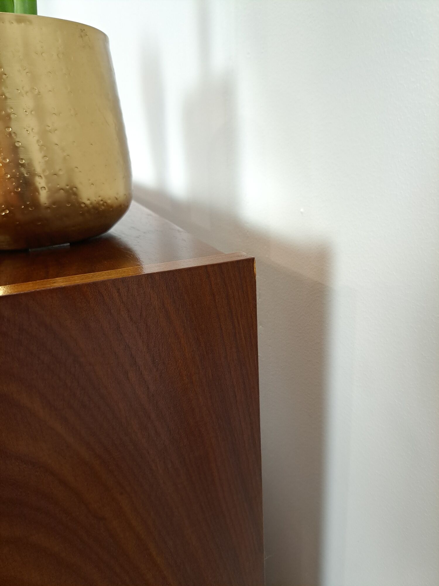 Teak veneer wall cabinet with flap, bar cabinet vintage