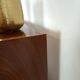 Teak veneer wall cabinet with flap, bar cabinet vintage