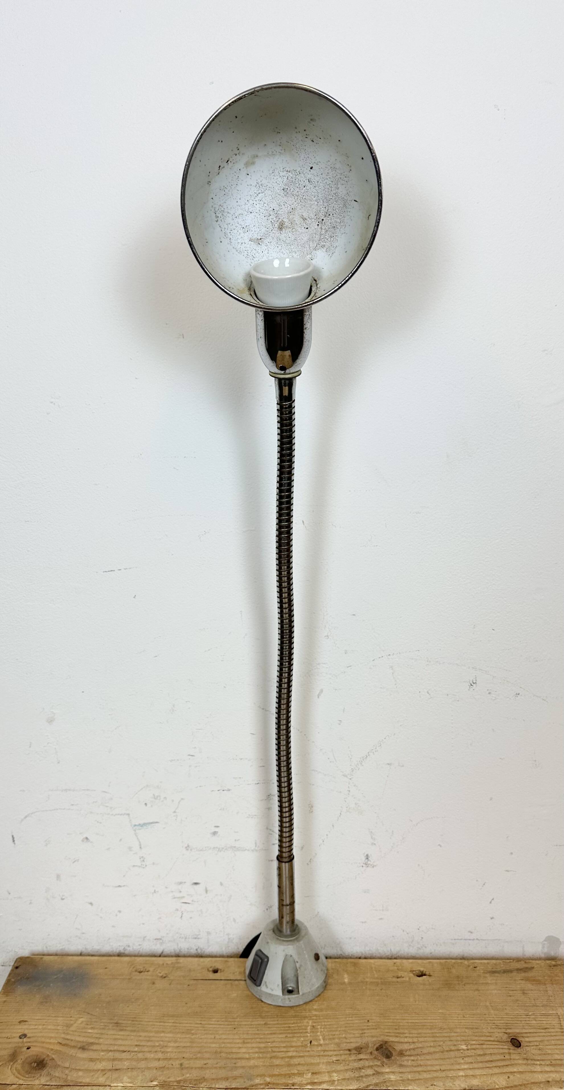 Vintage Chrome Italian Gooseneck Table Lamp, 1960s