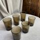 Six glasses, smoked glass, Vereco, 1970s