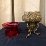 Pilot light or candle holder chrome brass support