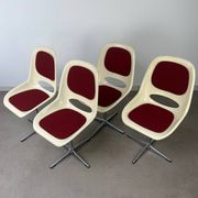 4 chaises Space Age, coque années 70 pour Lockhausen
