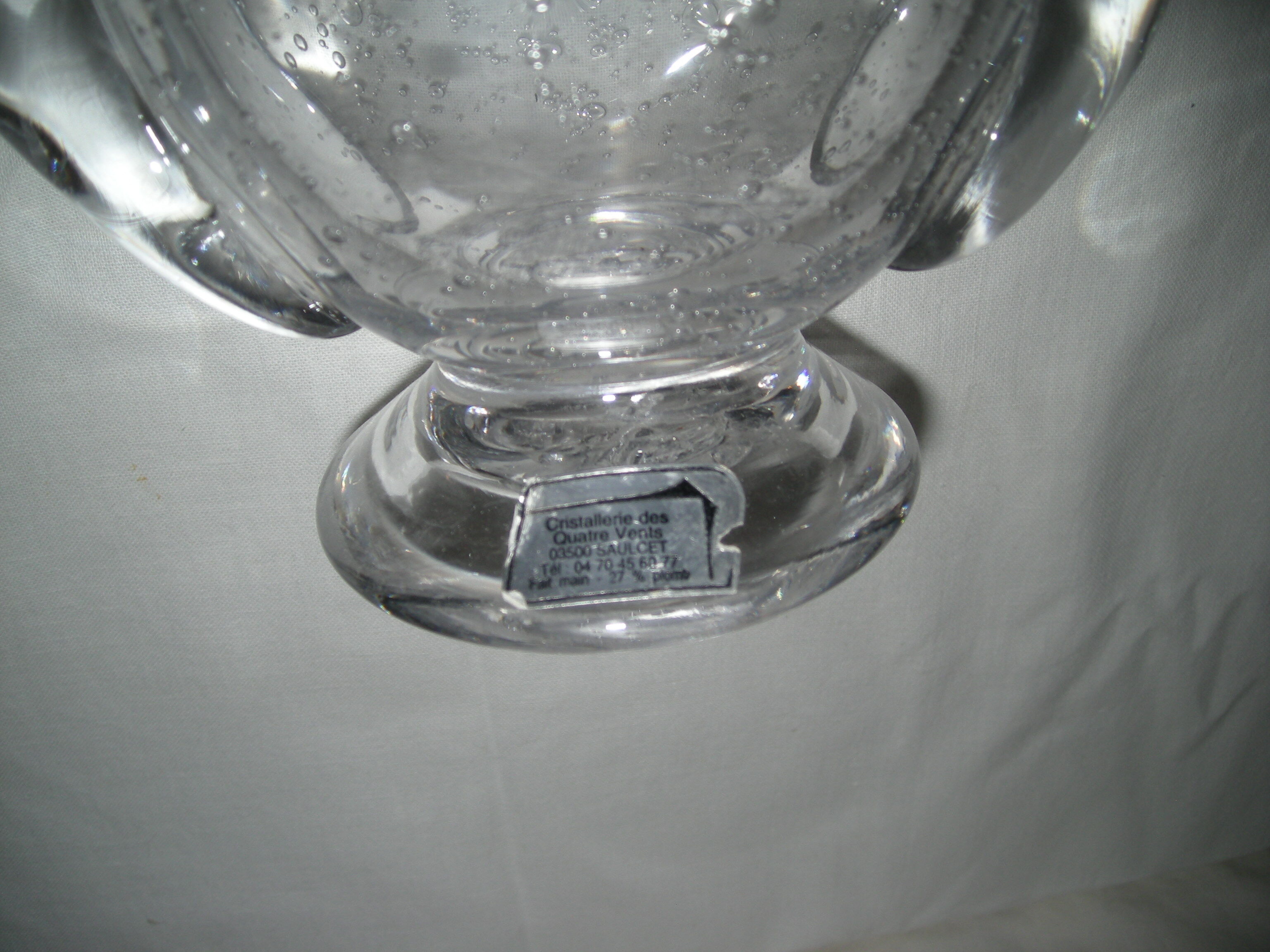 Bubble vase crystallerie des 4 vents