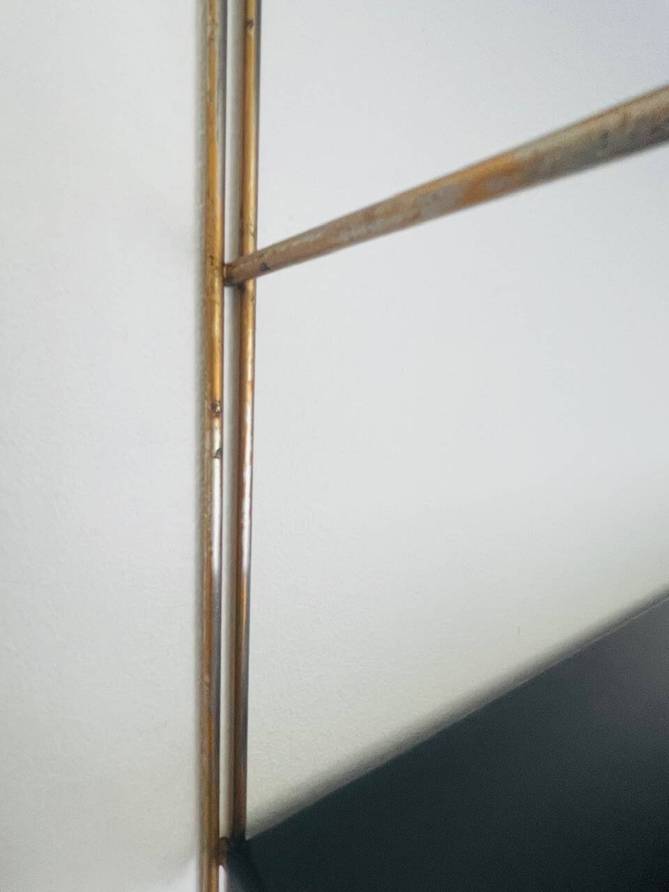 Modular vintage wall shelf, metal and brass circa 1960s