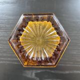 Octagonal amber vase