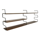 Zigzag string shelf 3 black ladders 5 teak shelves 1950