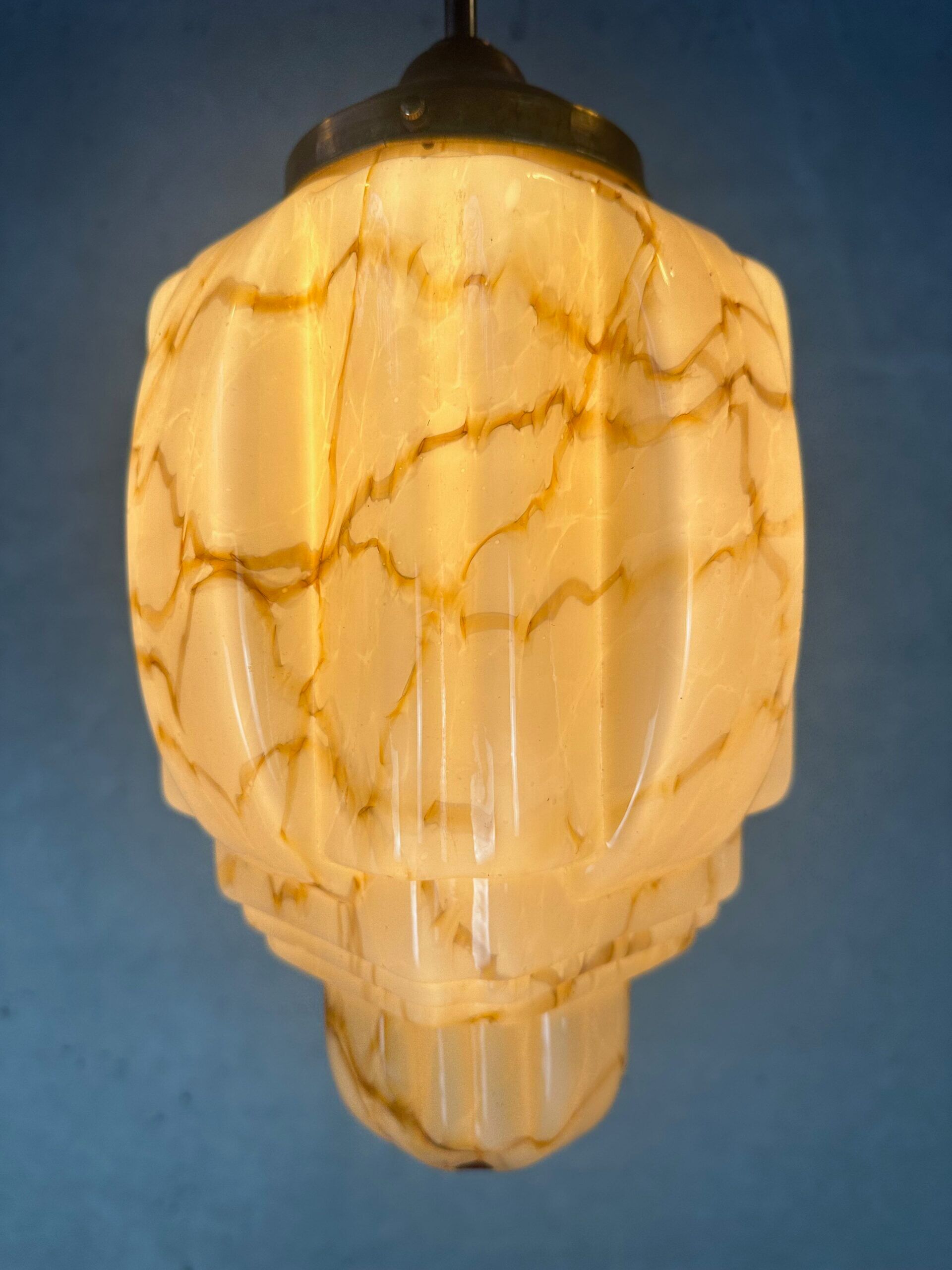 Suspension art déco – opaline marbrée
