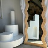 Zigzag rattan foot mirror H:182cm