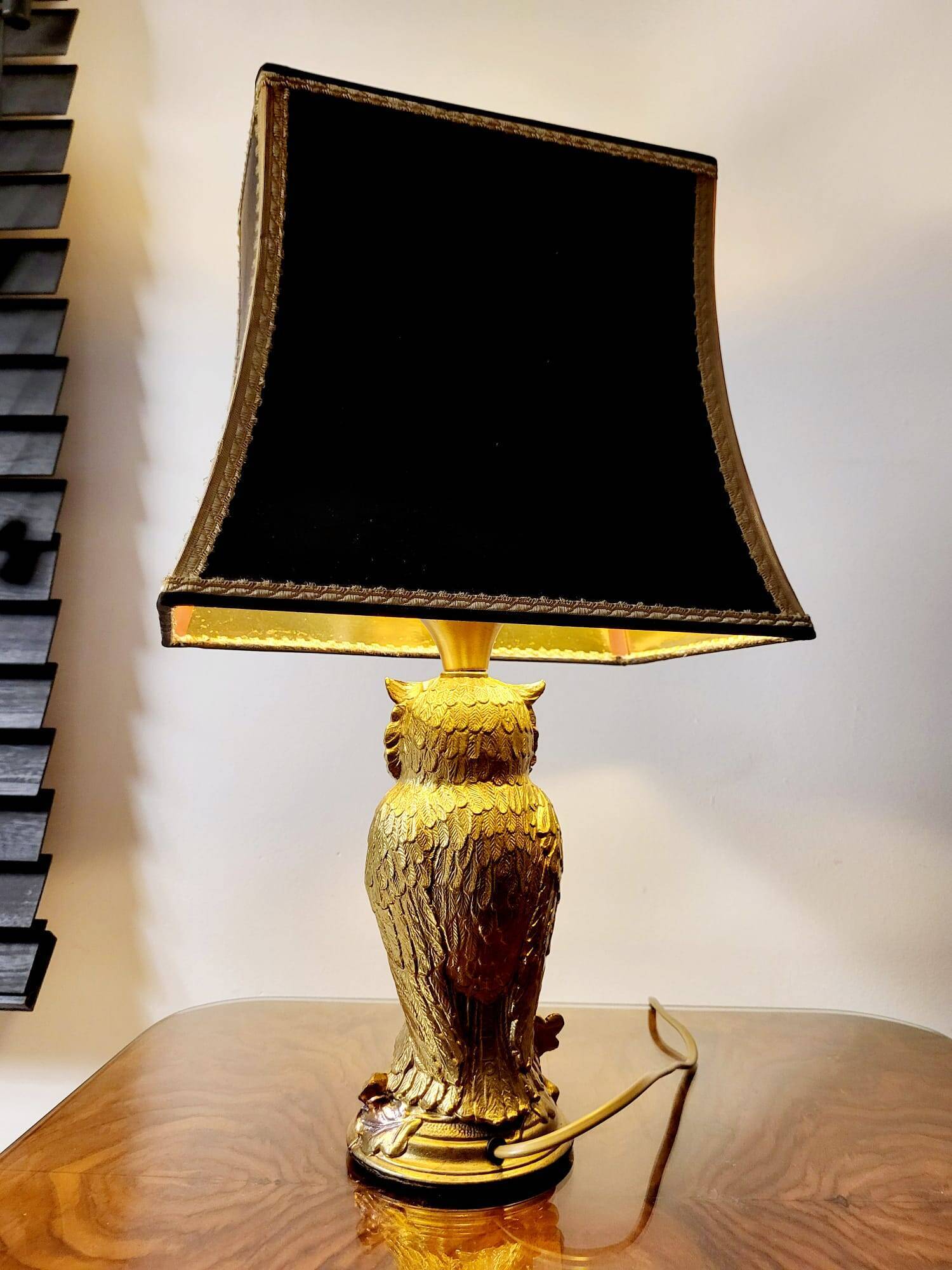 Vintage uilenlamp Deknudt (belgië), L&L WMC – Loevsky & Loevsky, gesigneerd