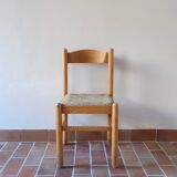 4 vintage straw chairs