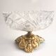 French Art Deco late centrepiece, carved crystal and bronze, 1950s.
