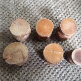 Series of 6 wooden coquetiers