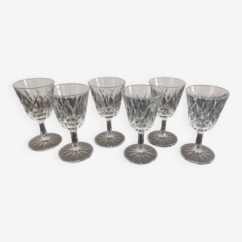 Set de 6 verres à pied en cristal ciselé vintage