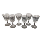 Set of 6 vintage chiseled crystal stemware