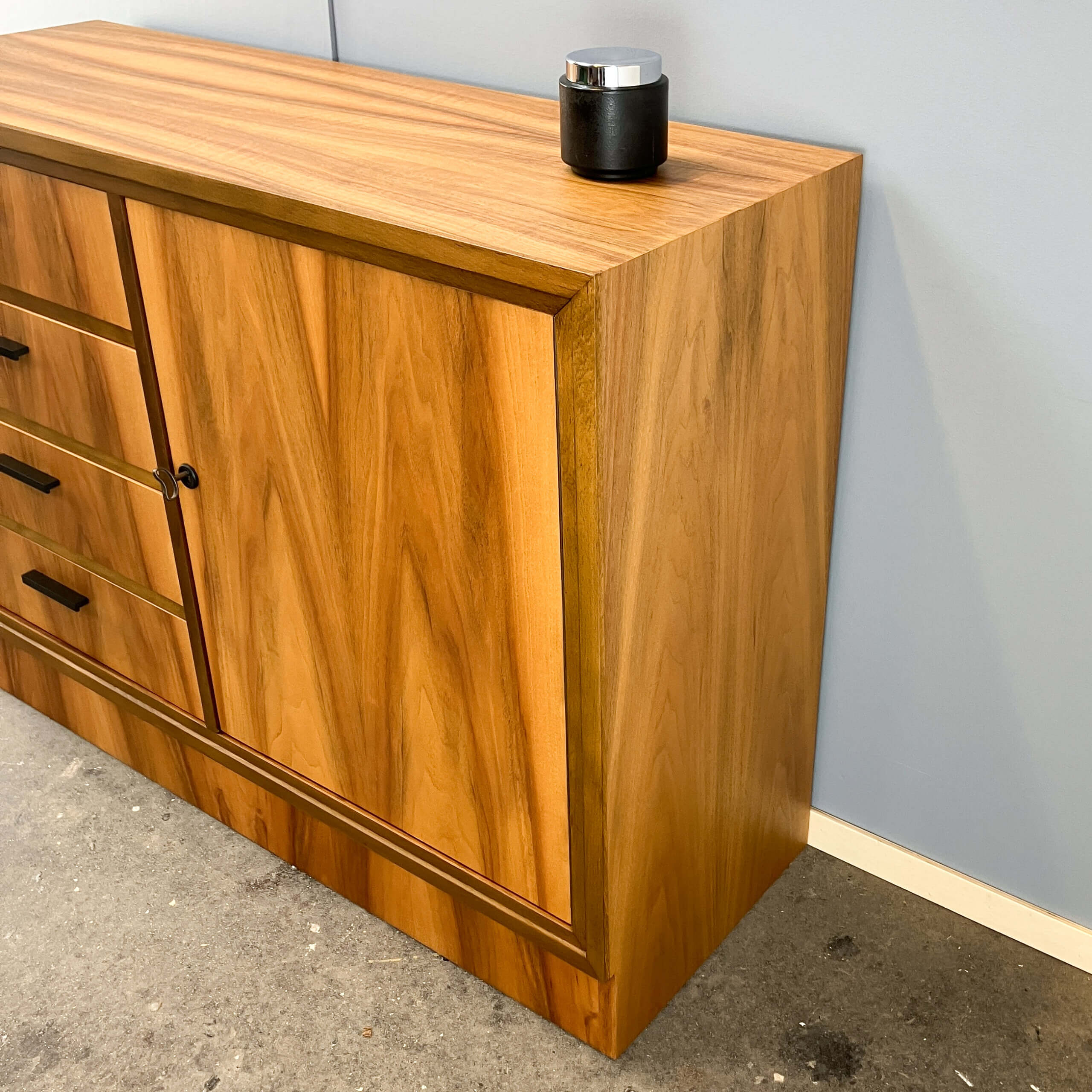 Vintage drawer cabinet, chest of drawers, walnut, 60s