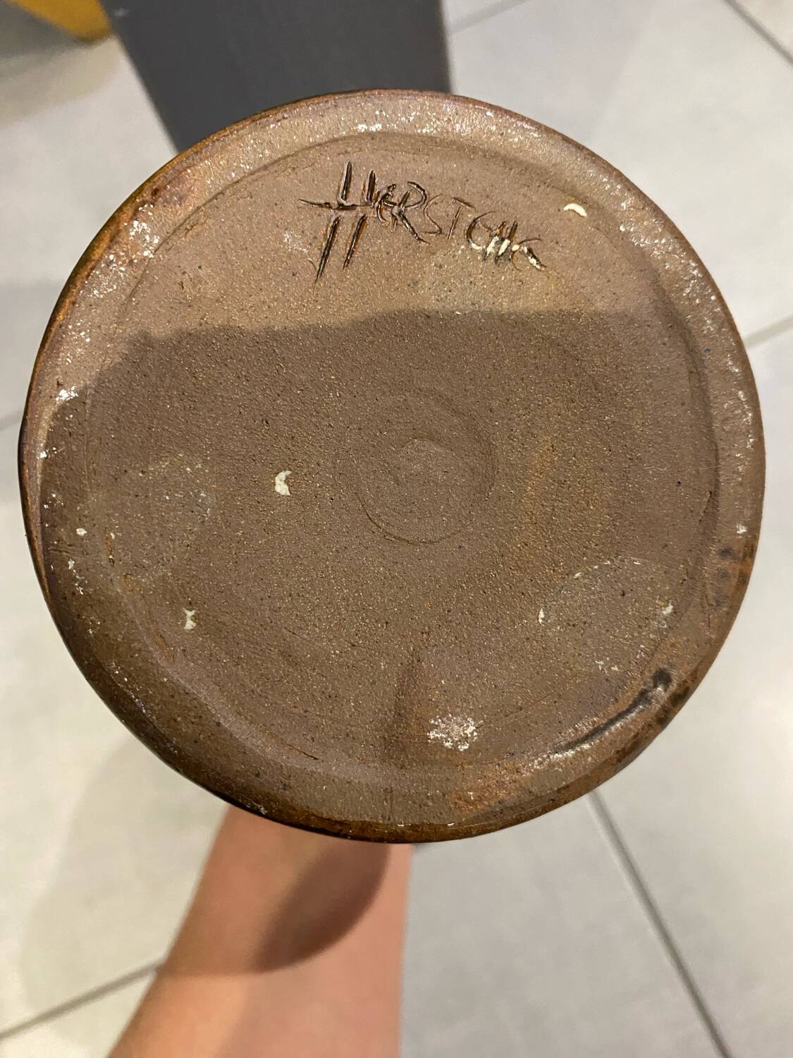 Belle cruche en terre, cuite vernissée