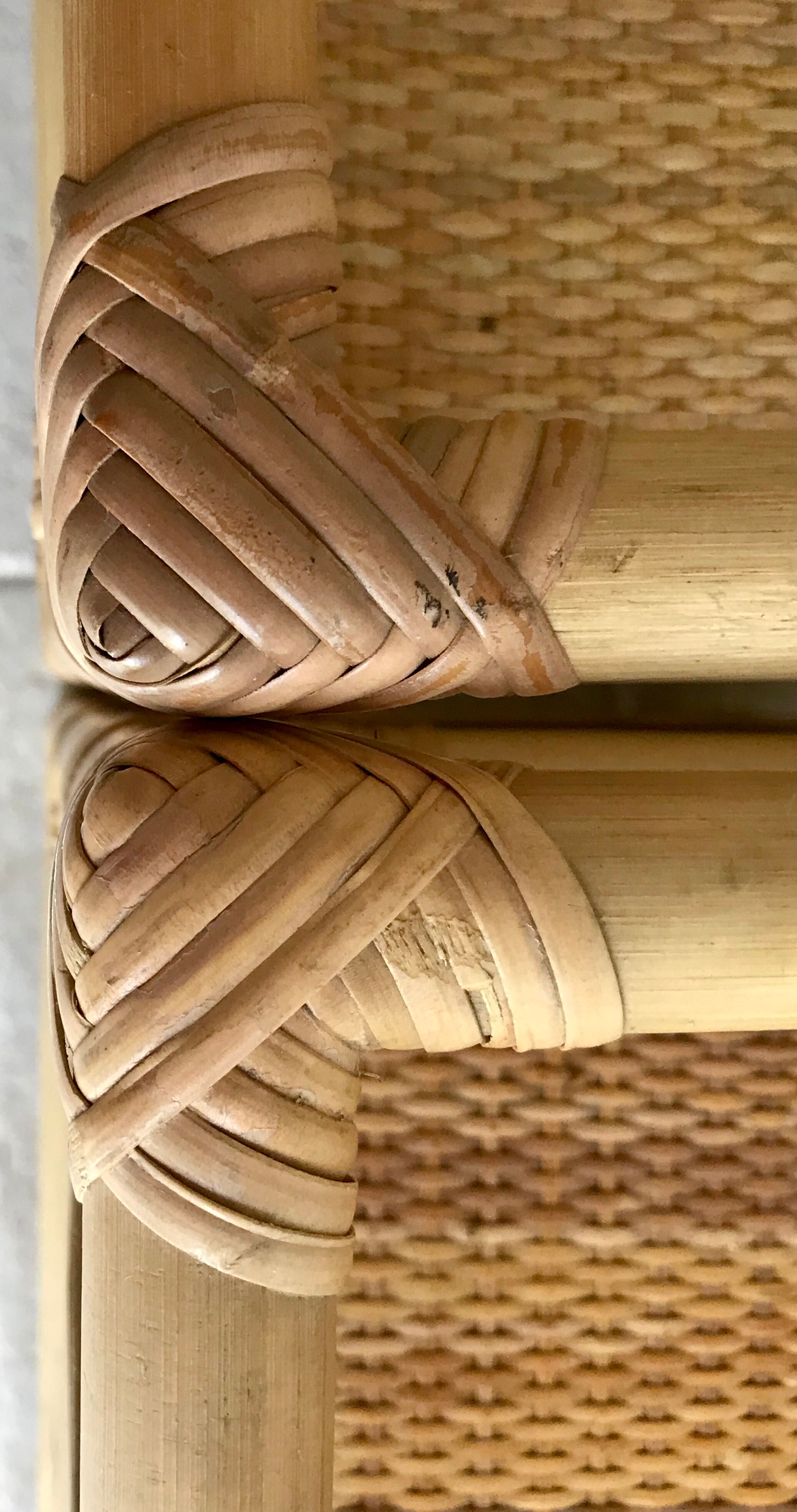 Pair of vintage rattan bedside