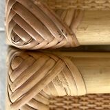 Pair of vintage rattan bedside